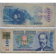 1000 Korun Československých 1985 serie C - Bedřich Smetana - 1000Kčs s kolkem